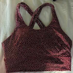 Buffbunny Rosa Sports bra - vineyard dark red bossy print (Small)